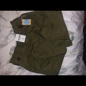 cute olive green high rise shorts from Forever 21